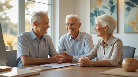 Un-retraite-ou-un-couple-senior-souriant-dans-une-ambiance-calme-et-rassurante-echangeant-avec-un-conseiller-ou-consultant-a-son-bureau.-Cadre-de-proximite-type-agence-ou-bur.jpg